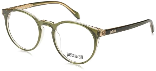 Just Cavalli Eyeglass Frame VJC049 Shiny Bottle Green Top+Crystal 50/20/145 Mężczyźni Okulary, Shiny Bottle Green Top+Crystal, 50/20/145