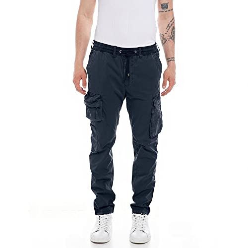 Replay Spodnie męskie, 085 niebieski, 40W