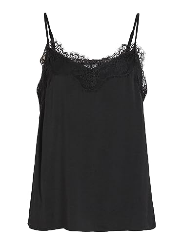 Vila Damski top Vicava New Lace Singlet/Su-Noos, czarny, 38