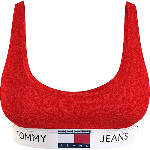 Tommy Jeans Damski biustonosz bez podszewki (rozmiary zewnętrzne) inne biustonosze, Głęboki karmazynowy, L