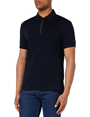 Tommy Hilfiger Męska koszulka polo Dc Interlock Zip Slim S/S, Pustynne niebo, S