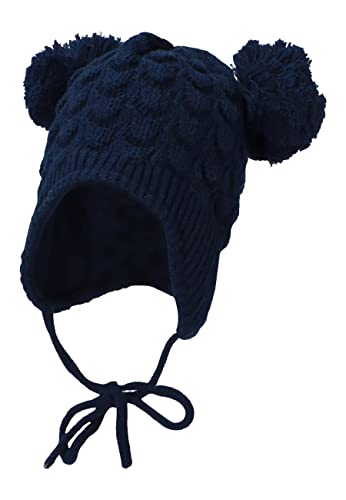 Sterntaler Dziewczęca czapka z pomponem struktura czapka, granatowa, 39