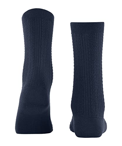 FALKE Damskie skarpety Knit Caress zrównoważona bawełna biologiczna półwysoka bez wzoru 1 para skarpet, niebieski (Space Blue 6116), 39-42