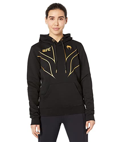 Venum Damska bluza z kapturem z repliką UFC Fight Night 2.0, czarny/złoty, M, Czarny/złoty