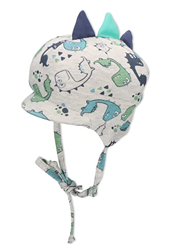 Sterntaler Chłopcy czapka z daszkiem Multidino kapelusz przeciwsłoneczny, srebro, 49 cm