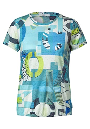 Cecil Damska koszulka z krótkim rękawem z nadrukiem, Burn Out Vanilla White, S