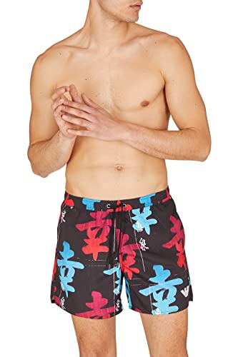 Emporio Armani Swimwear Męskie bokserki kąpielowe Emporio Armani Graphic Patterns, Macro Ideogram, 56, makro ideogram