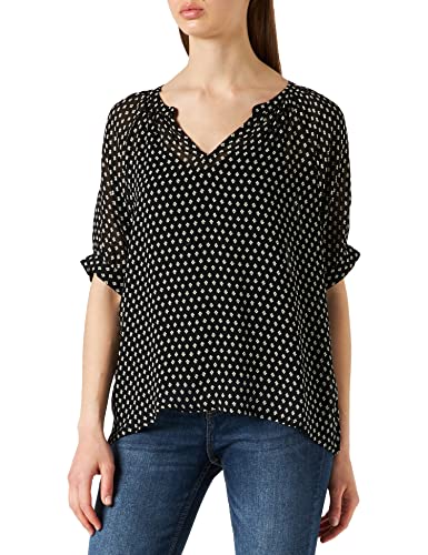 Part Two Popsypw BL Bluzka Relaxed Fit Damska, Czarny Mini Block Print, 30