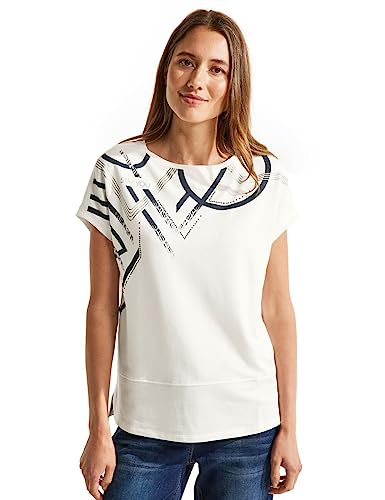 Cecil Damska koszulka z krótkim rękawem z nadrukiem, Vanilla White, XL
