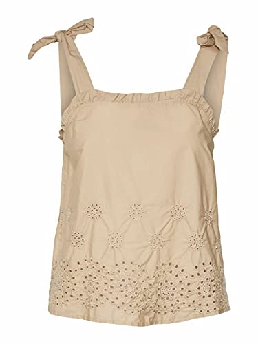 VERO MODA Vmlisa Emb Top WVN Ga Embroidery Singlet damski, Nomad, XL