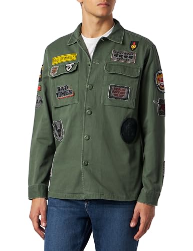 Replay Męska kurtka koszulowa regular fit, 438 LIGHT MILITARY, XL