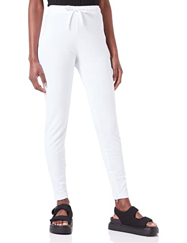 Love Moschino damskie spodnie do biegania z rozciągliwej bawełny, polarowe spodnie casual, Optical White, 38