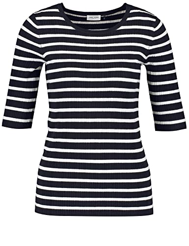 Gerry Weber Sweter damski 978015-35700, niebieski/ecru/biały w prążki, 48, Niebieski/Ecru/Bia?e paski, 48