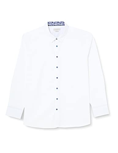bugatti Męska koszula 9750-38520 z kołnierzem button-down, biała-10, regularna, biały-10, XXL