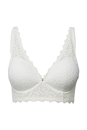 ESPRIT Bodywear damski biustonosz Flower LACE Wireless push-up, biały off white, 80 C, Off White, 80C