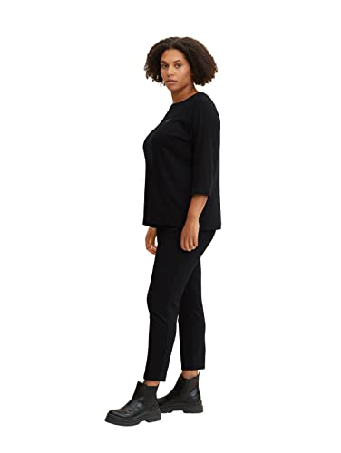 TOM TAILOR Damski Legginsy plus z kieszeniami na zamek błyskawiczny 1035099, 14482 - Deep Black, 54W / 28L