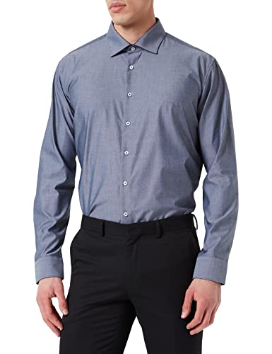 Seidensticker Męska koszula biznesowa, granatowy, 43