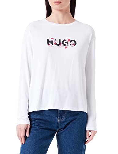Hugo Boss Damska koszula Floral_LS z długim rękawem, Biały 100, S