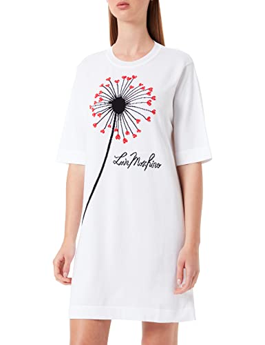 Love Moschino Sukienka damska z krótkim rękawem, optical white, 40