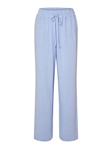 SELECTED FEMME Damskie spodnie Slfviva-gulia Hw Long Linen Pant Noos, Blue Heron, 38