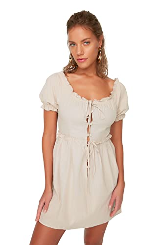 Trendyol Women's Taste szczegółowa sukienka plażowa, beżowa, 36