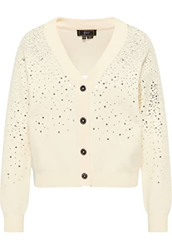 aleva Damski kardigan 11019470-AL04, wełniany biały, M/L, biały (wollweiss), M-L