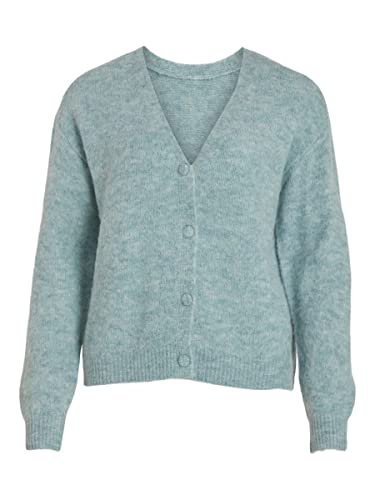 Vila Women's VIJAMINA Oversize L/S Knit kardigan-NOOS kurtka dzianinowa, turmalina/szczegóły: melanż, XS, Tourmaline/szczegóły: melanż, XS