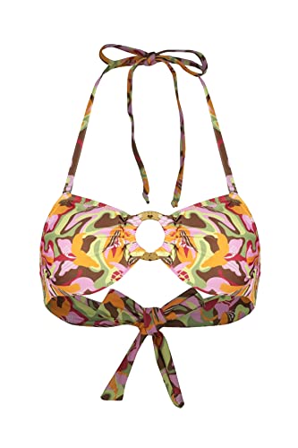 Trendyol Damski top z dzianiny bez ramiączek, różowy-wielokolorowy, 40, Różowy-wielokolorowy, 44