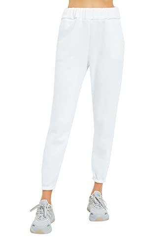Trendyol White Loose Jogger Sports Fine Tracksuit spodnie damskie, biały, XL