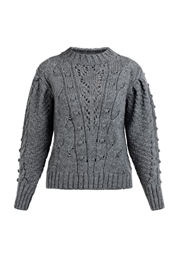 acalmar Damski sweter z dzianiny 39426026-AC01, ciemnoszary melanż, XS/S, ciemnoszary melan?, XS-S
