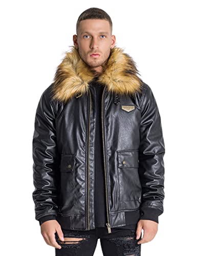 Gianni Kavanagh Black Aviator Jacket Płaszcz męski, czarny, XL