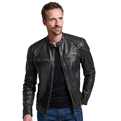 Superdry Heritage Leather Moto Racer Kurtka męska, Czarny, L