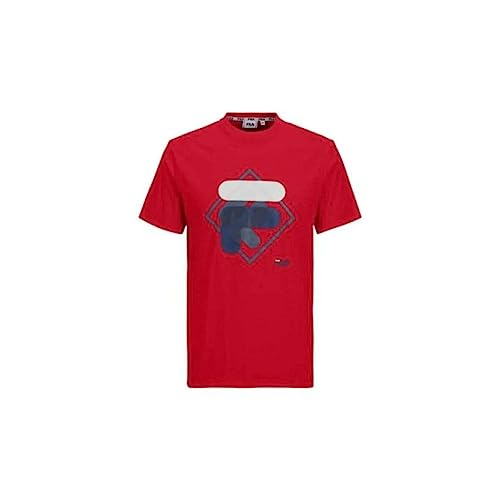 FILA Męski T-shirt z logo Summerfield, True Red, L, czerwony (True Red), L