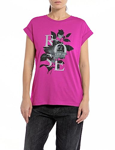 Replay T-shirt damski, 106 Light Azure, M