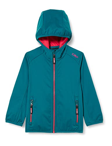 CMP Dziewczęca kurtka softshell ze stałym kapturem, butelka, 92