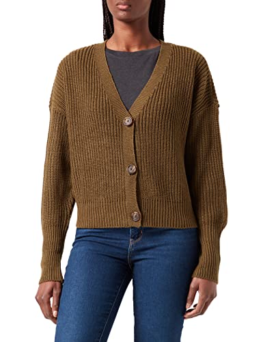 Vero Moda Kobiety Vmlea Ls V-Neck Cuff Cardigan Noos Kardigan, Ciemnooliwkowy, XS