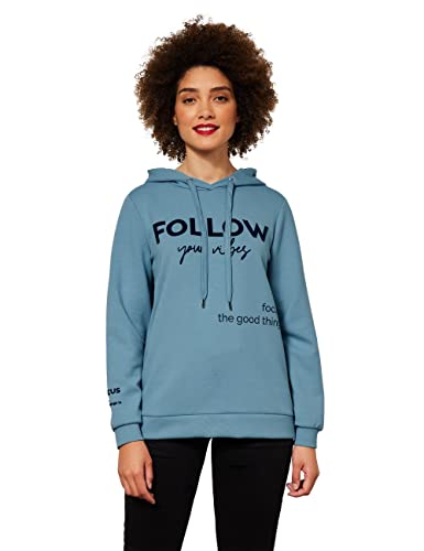 Street One Damska bluza z kapturem, Milky Jade Blue, 36