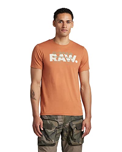 G-STAR RAW Raw Originals Slim T-Shirt męski, Brązowy (Autumn Leaf D22202-336-8847), L