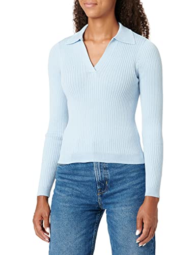 ONLY Damski sweter polo Onlnimone Ls Life KNT Noos, Kaszmirowy niebieski, L