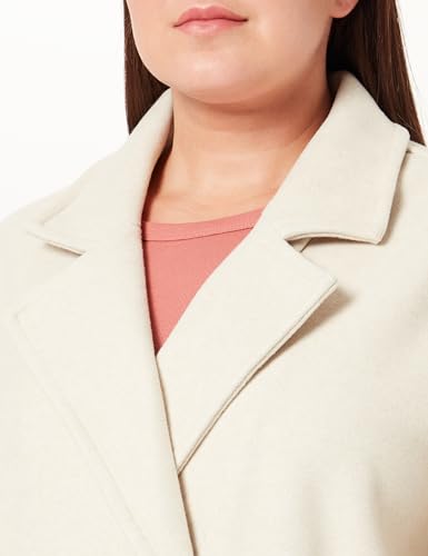 VERO MODA CURVE VMCVINCEELLY Long Coat CUR długi płaszcz, Oatmeal/Szczegóły: melanż, 52, Oatmeal/szczegóły: melanż, 52