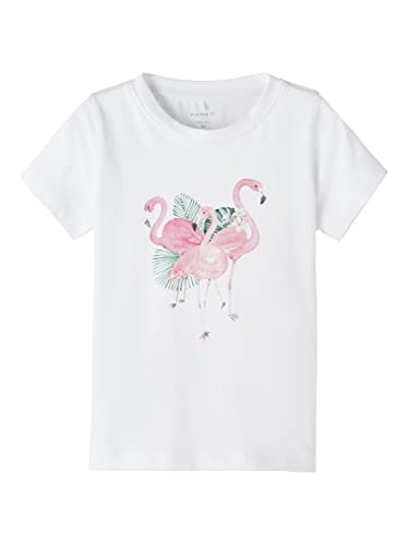 Bestseller A/S Dziewczęca koszulka NMFJULS SS Top Box T-Shirt, Bright White, 92, Bright White, 92 cm