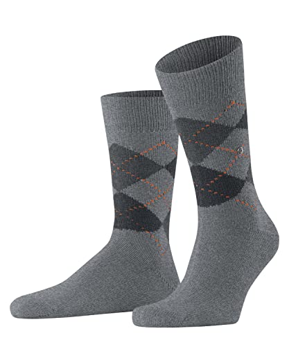 Burlington Mężczyźni Skarpety Preston M SO Miękki I Ciepły z wzorem 1 Para, Szary (Light Grey 3400), 40-46