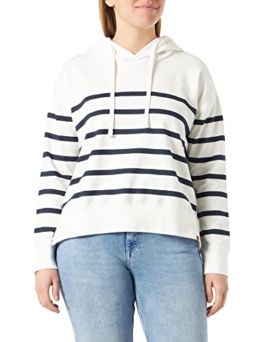Camel Active Womenswear Damska bluza z kapturem, Night Bluestriped, S