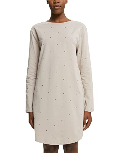 ESPRIT Bodywear Damska koszulka nocna z nadrukiem CO SUS Light Taupe, 38, Light Taupe, 38
