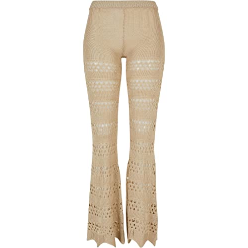 Urban Classics Damskie legginsy z dzianiny typu Flared Crochet Knit, trawa softseagrass, M