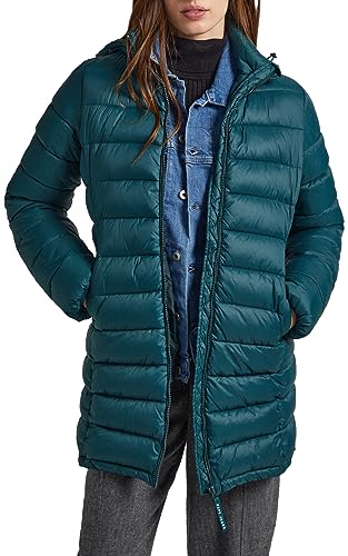 Pepe Jeans Damska kurtka puchowa Maddie Long, Zielony (Regent Green), S