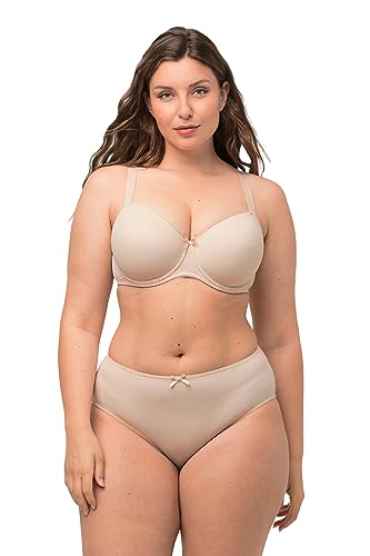 Ulla Popken Damski duże rozmiary plus size biustonosz z fiszbinami, miękka miseczka, miseczki B-D beżowy 85C 697144300-85C, beżowy, 85C