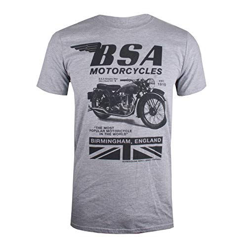 BSA Motocycles T-shirt męski Tonal Invert, szary (Grey Marl Gym), S