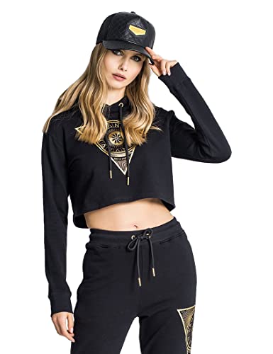 Gianni Kavanagh Damska bluza z kapturem czarna zodiak, Czarny, L