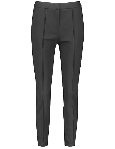 Taifun Damskie spodnie ze stretchu 7/8 slim chusty/kombi skrócone spodnie 7/8 jednokolorowe, długość 7/8, czarny, 46 D?ugi